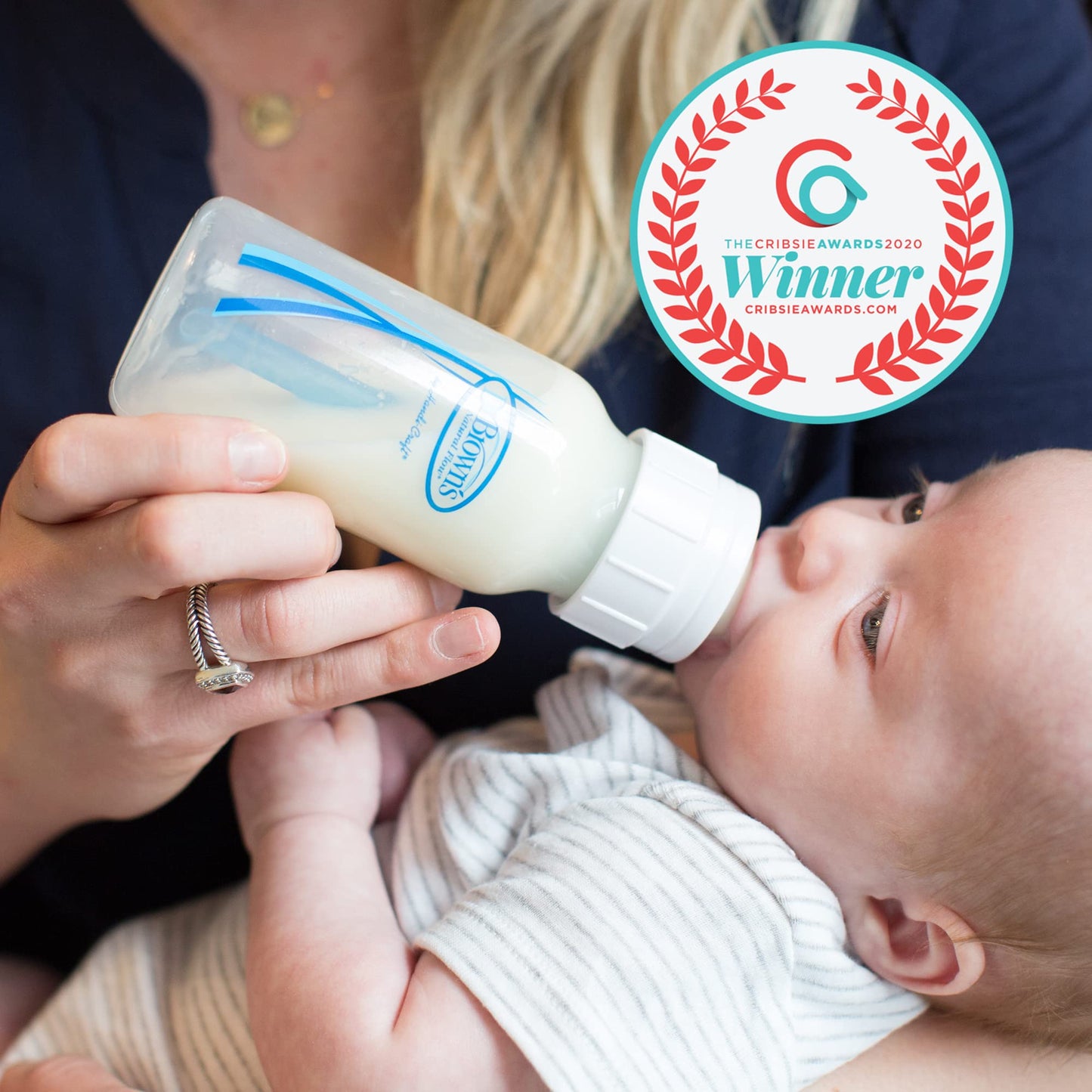 Dr. Browns Natural Flow Anti-Colic Baby Bottle With Level 1 Slow Flow Nipples, 8Oz, 4 Pack