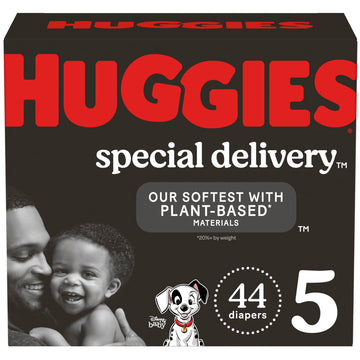 Huggies Special Delivery Hypoallergenic Baby Diapers Size 5 (27+ Lbs), 44 Ct, Fragrance Free, Safe For Sensitive Skin, 44 Ct