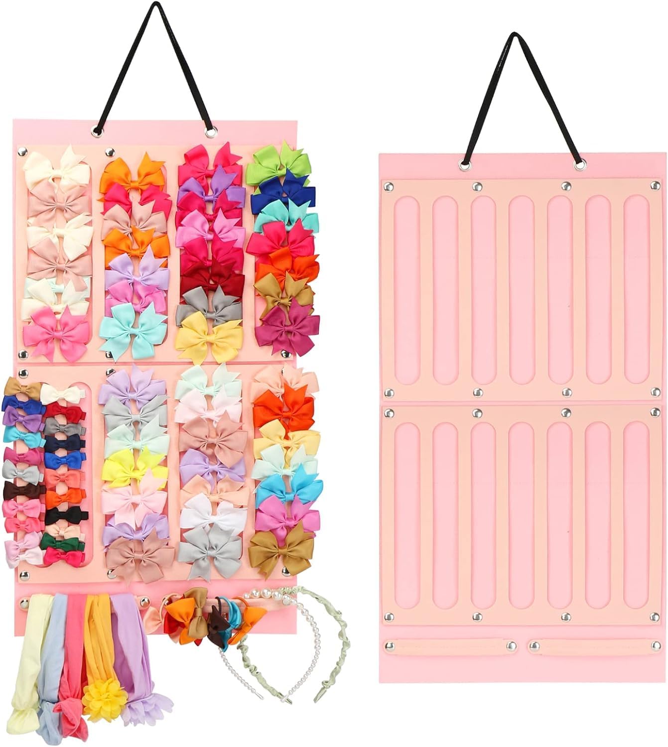 Zeelpetal Headband Storage Holder For Baby Girl, Newborn Baby Girls Hanging Organizer Storage, Holds Up To 60 Baby Headbands Nyl