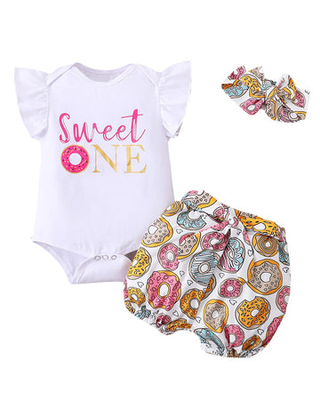 Baby Girl 1St Birthday Outfit Girl Sweet One Bodysuit (White,12-18 Months)