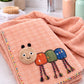 Hi mom Soft Baby Towel, Caterpillar Applique, Plaid Design, Cosy Muslin Wrap for Newborns (Peach, 50X100)