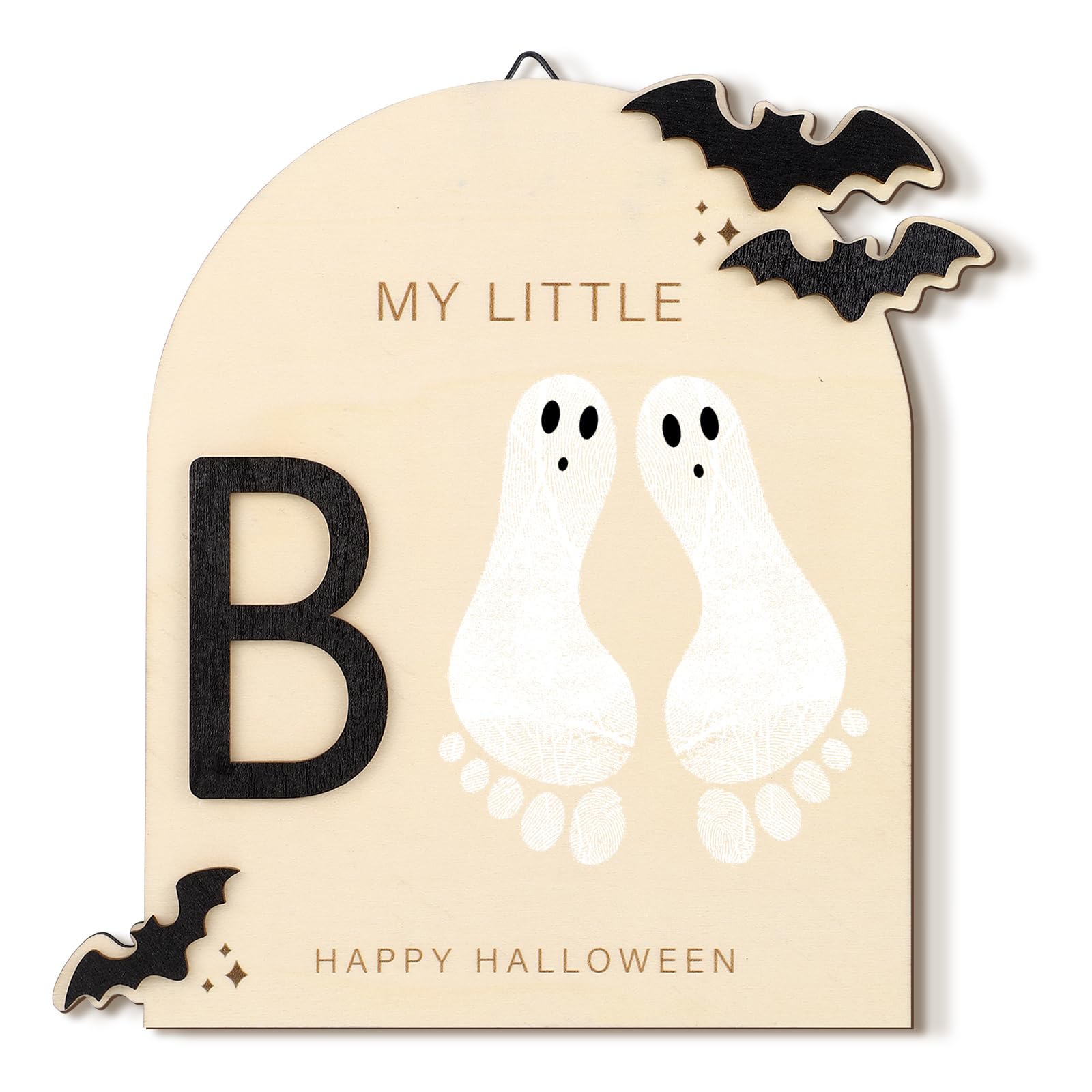 Beeveer Baby First DIY Donuts Footprint Art Donuts Wooden Hanging Decoration Sweet One Birthday Party Decorations Newborn Keepsa