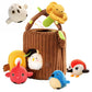 Evoceler Surprise Tree Stump with Birds, Rattle, Crinkle Paper,Squeaker & Mirror | Soft Montessori Toys for 6 Month Old Babies |