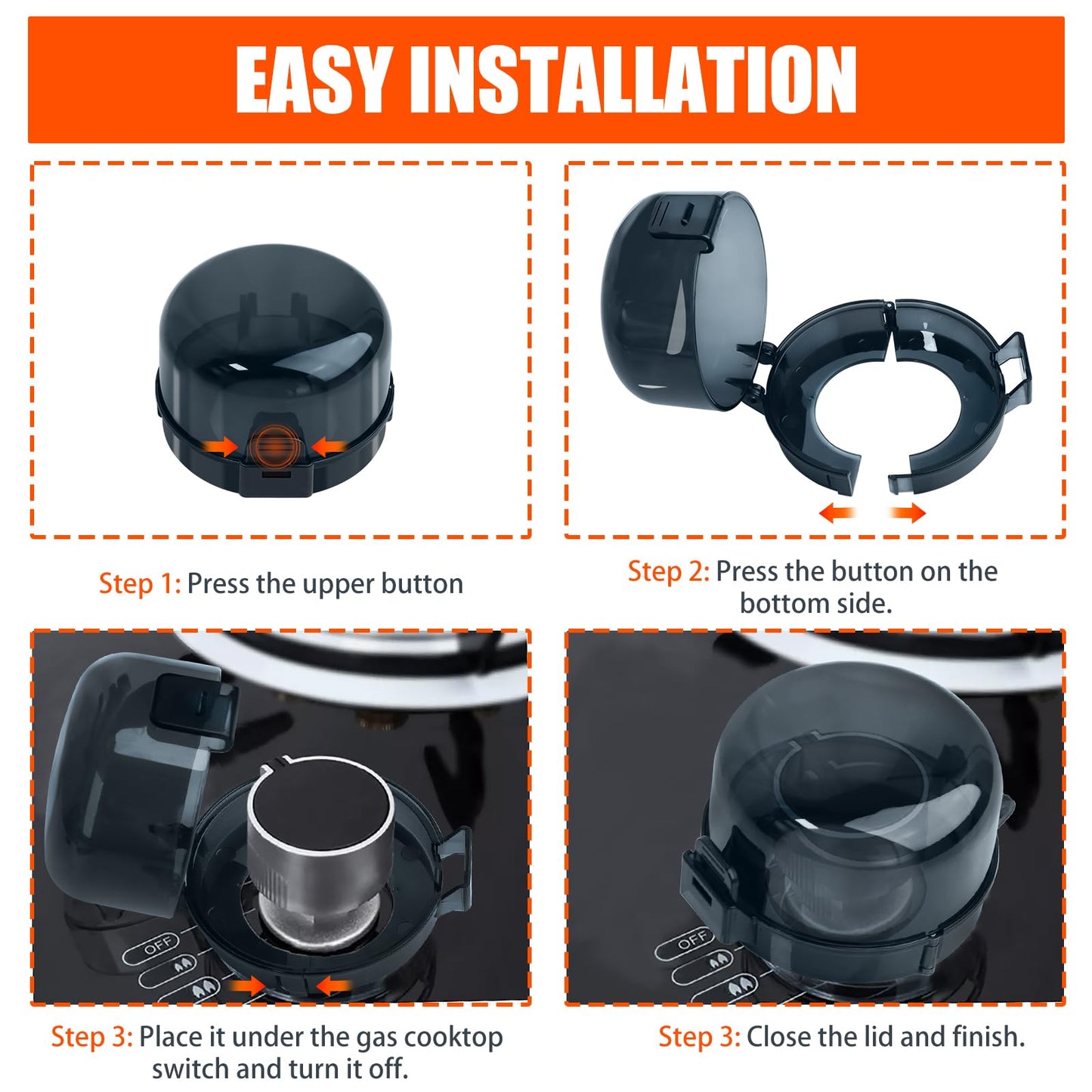 Gas Stove Knob Safety Covers - Baby Proofing Stove And Oven Knob Covers For Child Safety - Press Gas Stove Knob Locks - 5 Pack (