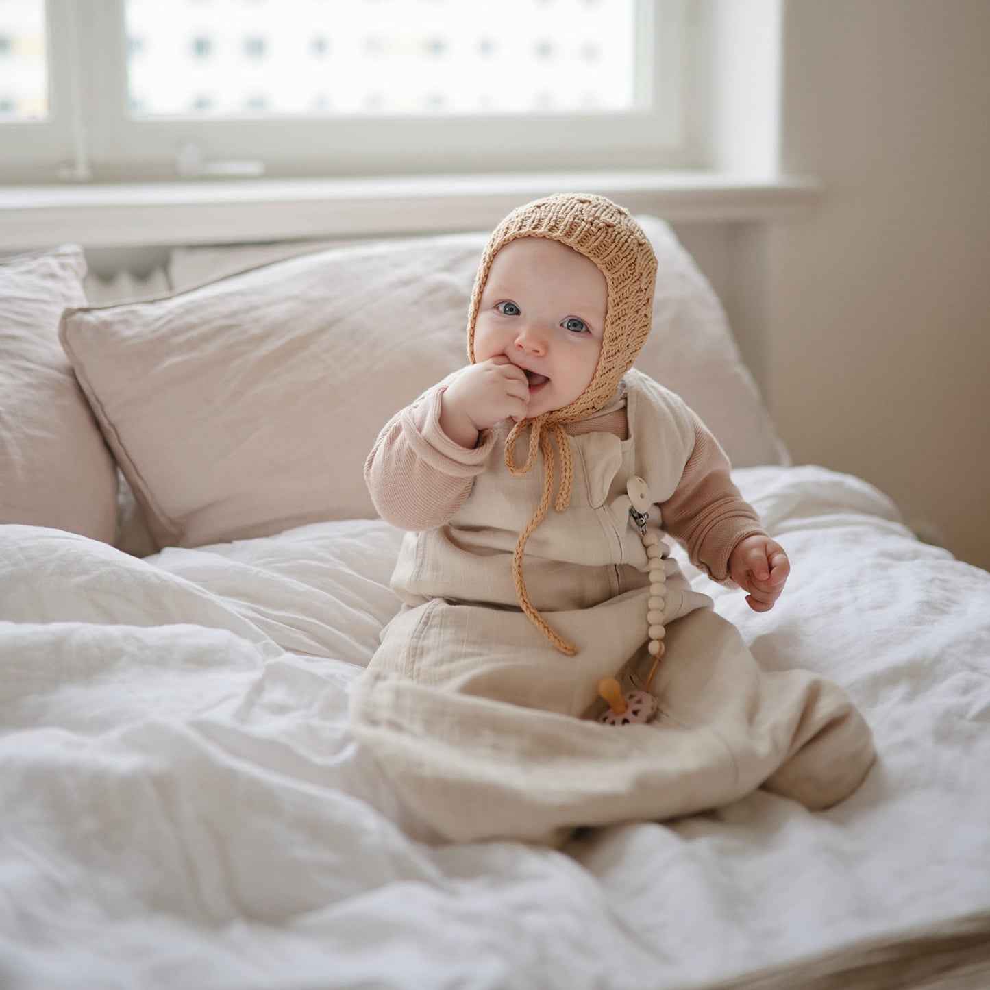mushie Baby Wearable Blanket | 100% Organic Cotton Muslin | Sleeping Bag For Infants (Fog)