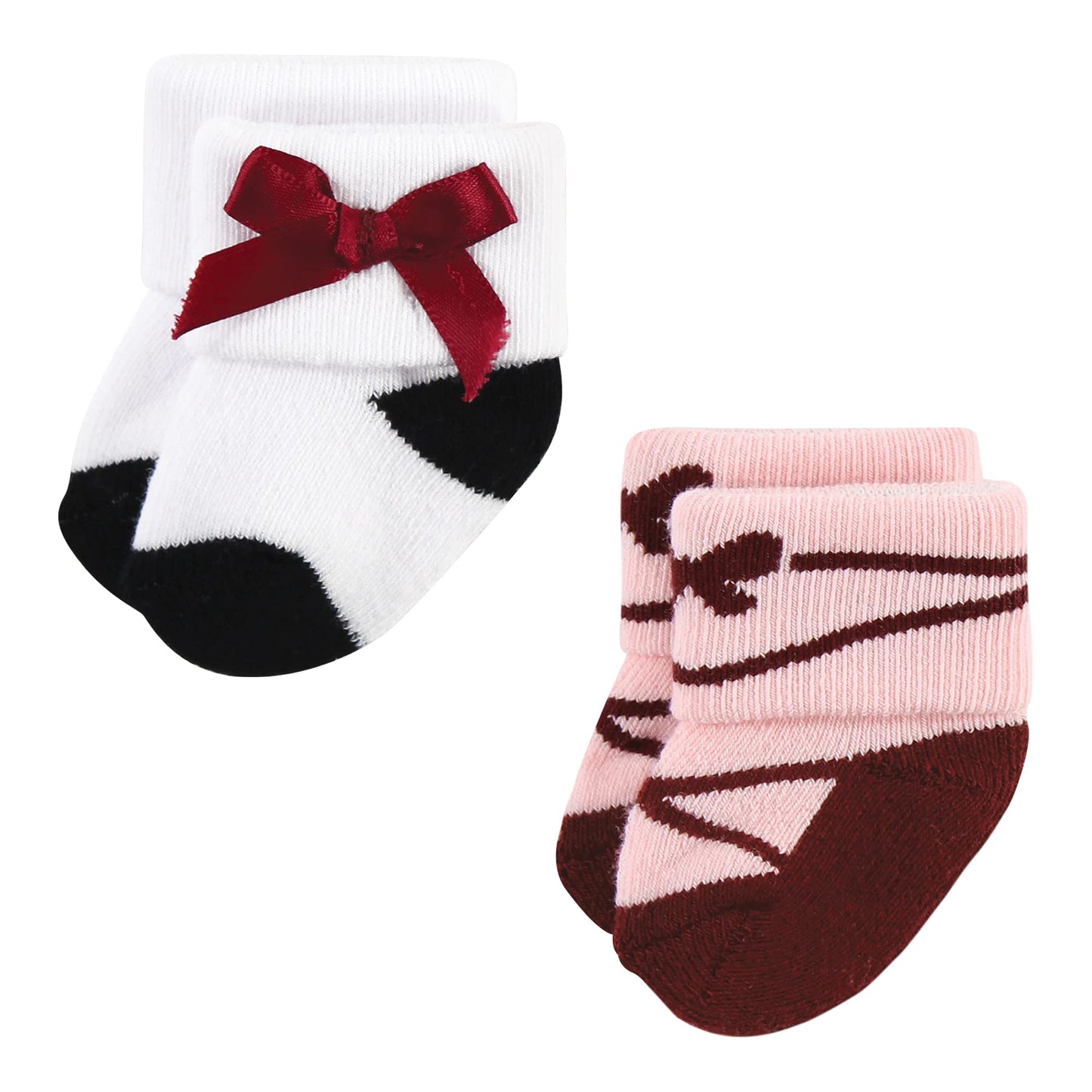 Hudson Baby Unisex Baby Cotton Rich Newborn And Terry Socks, Ballet, 0-6 Months