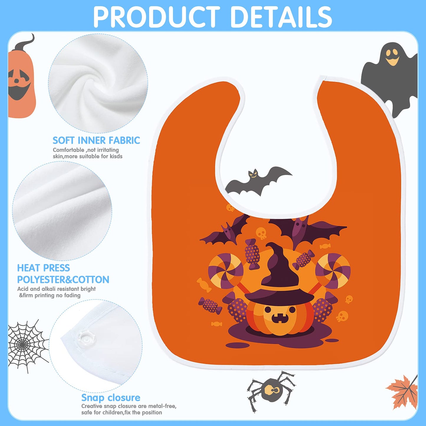 Hooling 12 Pieces Sublimation Blank Baby Bib Heat Press White Baby Bib Printable Reusable Dribbler Bib Stain And Odor Resistant