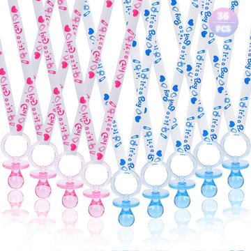 36 Baby Shower Pacifiers Necklace, Acrylic Pacifier Necklace, Pacifier Necklace For Baby Shower Boys Girls Party Favors Charm/Ge