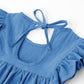 Lyxiof Toddler Baby Girl Cotton Linen Dress Ruffle Sleeve Halter Sleeveless Kids Casual Dresses Royal Blue 130Cm