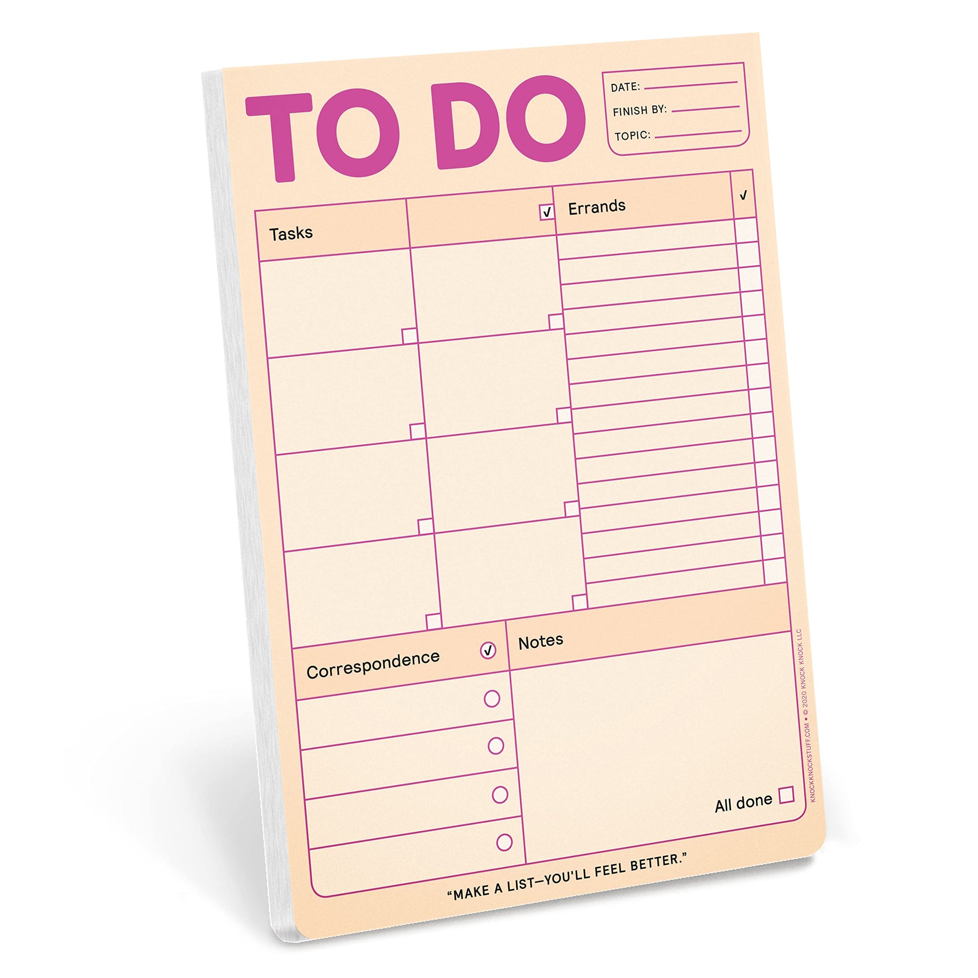 Knock Knock To Do Pad, Tasks List Pad, 6 X 9-Inches (Pastel Edition)