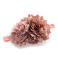 My Lello Headband Shabby Fabric Flower Cluster Baby - Infant - Toddler - Girl Stretchy Elastic Dusty Rose