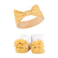 Hudson Baby Baby Girls' Headband And Socks Giftset, Purple Green Yellow, One Size