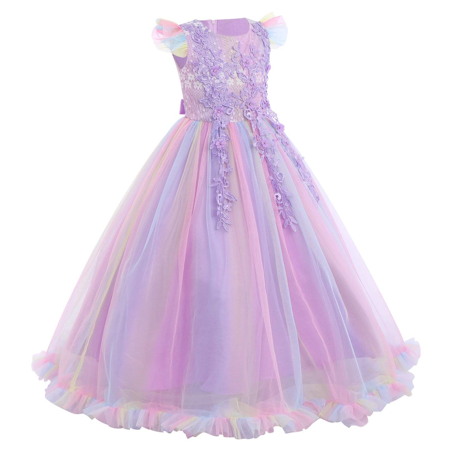 Ibtom Castle Girls Pageant Dress Princess Tulle Dress Birthday Party Father 'S Daughter Dance Dress Mother 'S Day Carnival Long