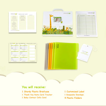 Baby Document Organizer, Baby Briefcase With 9 Folders