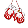 Handprint Christmas Red Gloves Wood Sign, Babys First Christmas DIY Handprints Hanging Sign Christmas 2025, Christmas Art Craft