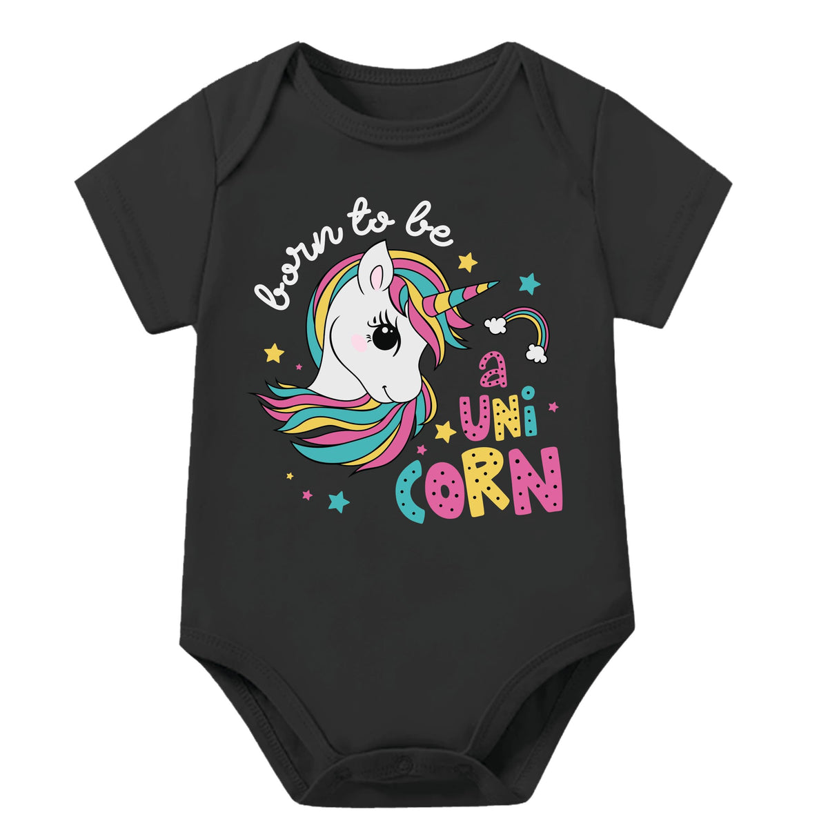 Lillypupp Unisex Pure Cotton New Born Baby Romper Bodysuit With Funny Born To Be A Unicorn Quote On Baby Girls Dress.