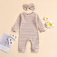 Aimaopao Newborn Infant Baby Girl Romper Bodysuit Girls Stripe Print One Piece Jumpsuit Pants Clothes Outfits (Stripe Long Sleev