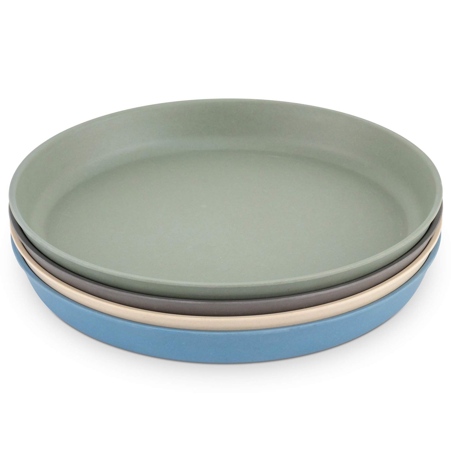 Weesprout Bamboo Plates (Blue, Green, Gray, & Beige, Without Lids)
