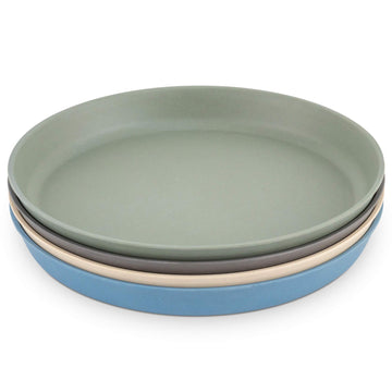 Weesprout Bamboo Plates (Blue, Green, Gray, & Beige, Without Lids)