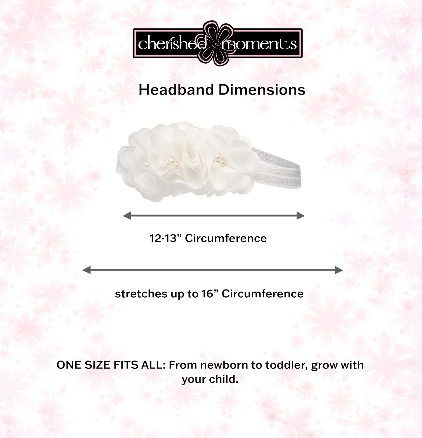 Cherished Moments 'Petals Keepsake Headband For Christenings, Baptism And Baby Blessings (Ivory)