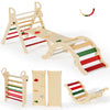Bluewood Pikler Triangle Set, Toddler Wooden Climbing Toys Indoor 7In1 Foldable Climber For Kids, Montessori Philosophy Play Jun