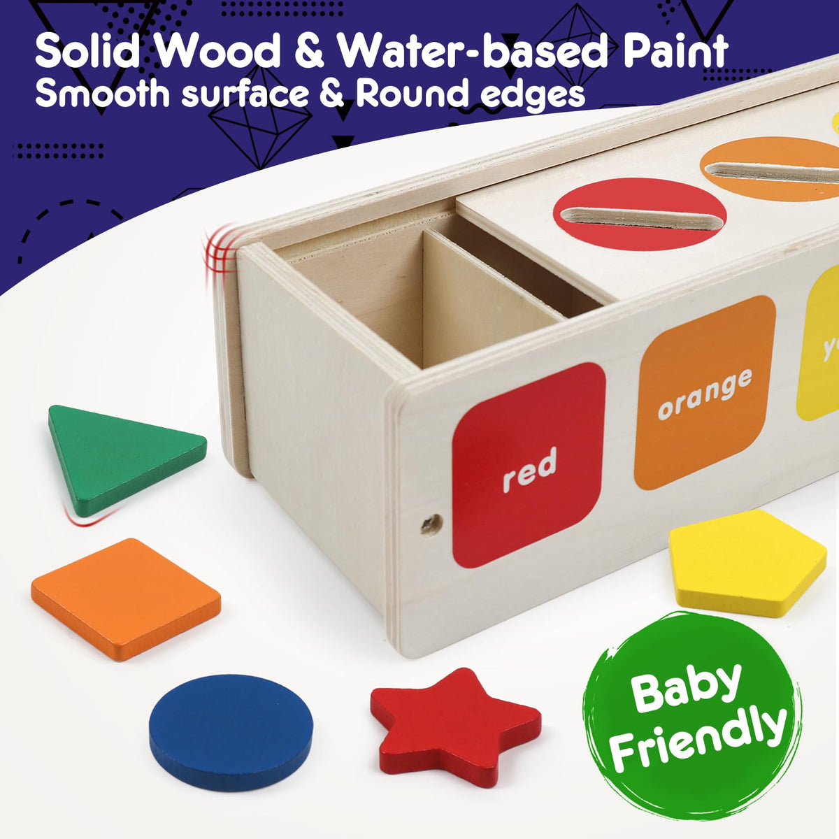 Wooden Sorting Toys Montessori Color & Shape Sorter Class Activity Tod ...