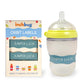 Inchbug Orbit Labels - Baby Bottle Name Labels For Daycare, Sippy Cup Bands - Engraved Silicone, Reusable, Dishwasher Safe, Whit