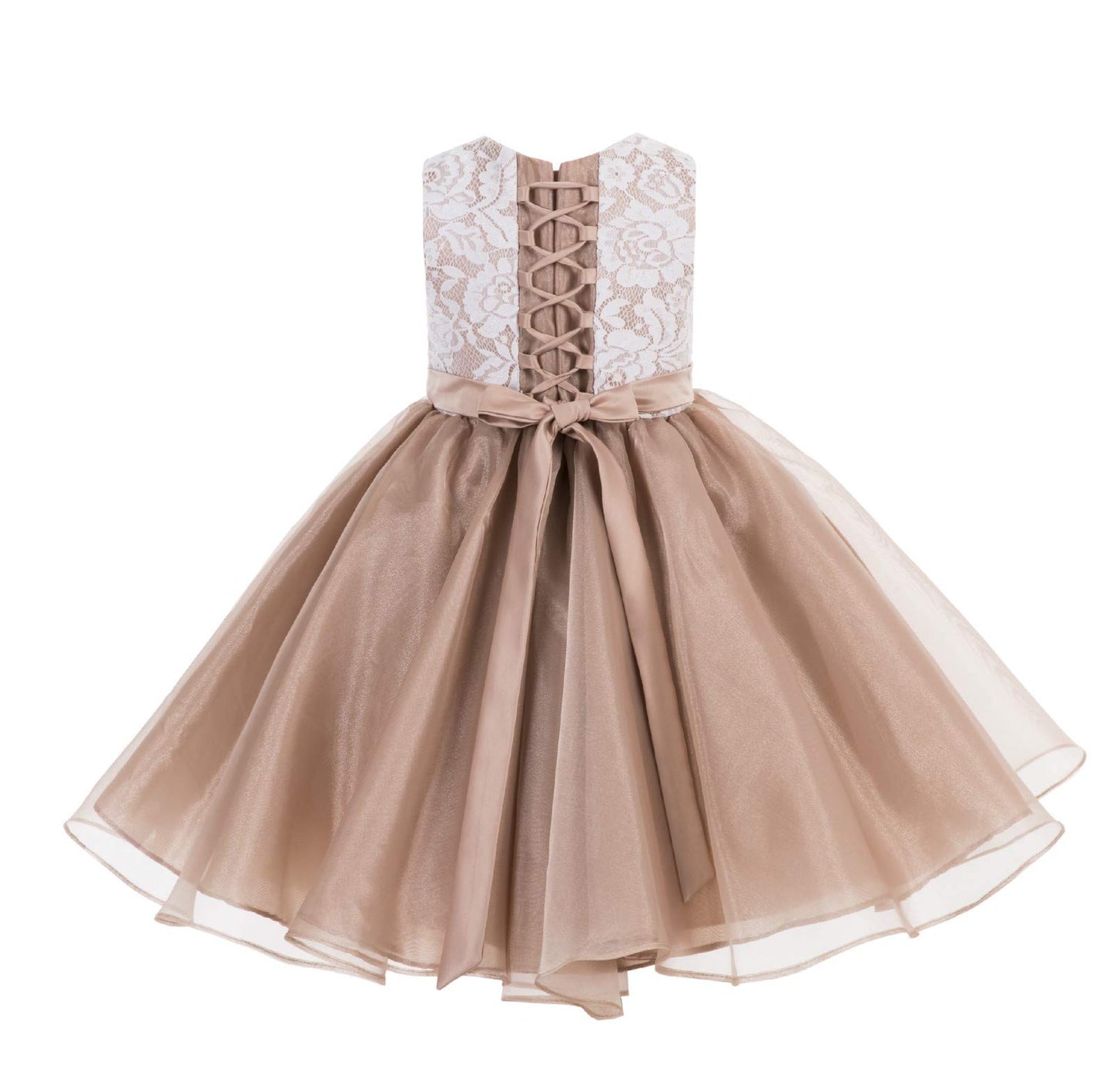 Ekidsbridal Lace Organza Junior Flower Girl Dress Special Occasion Christening Dress 186F 4