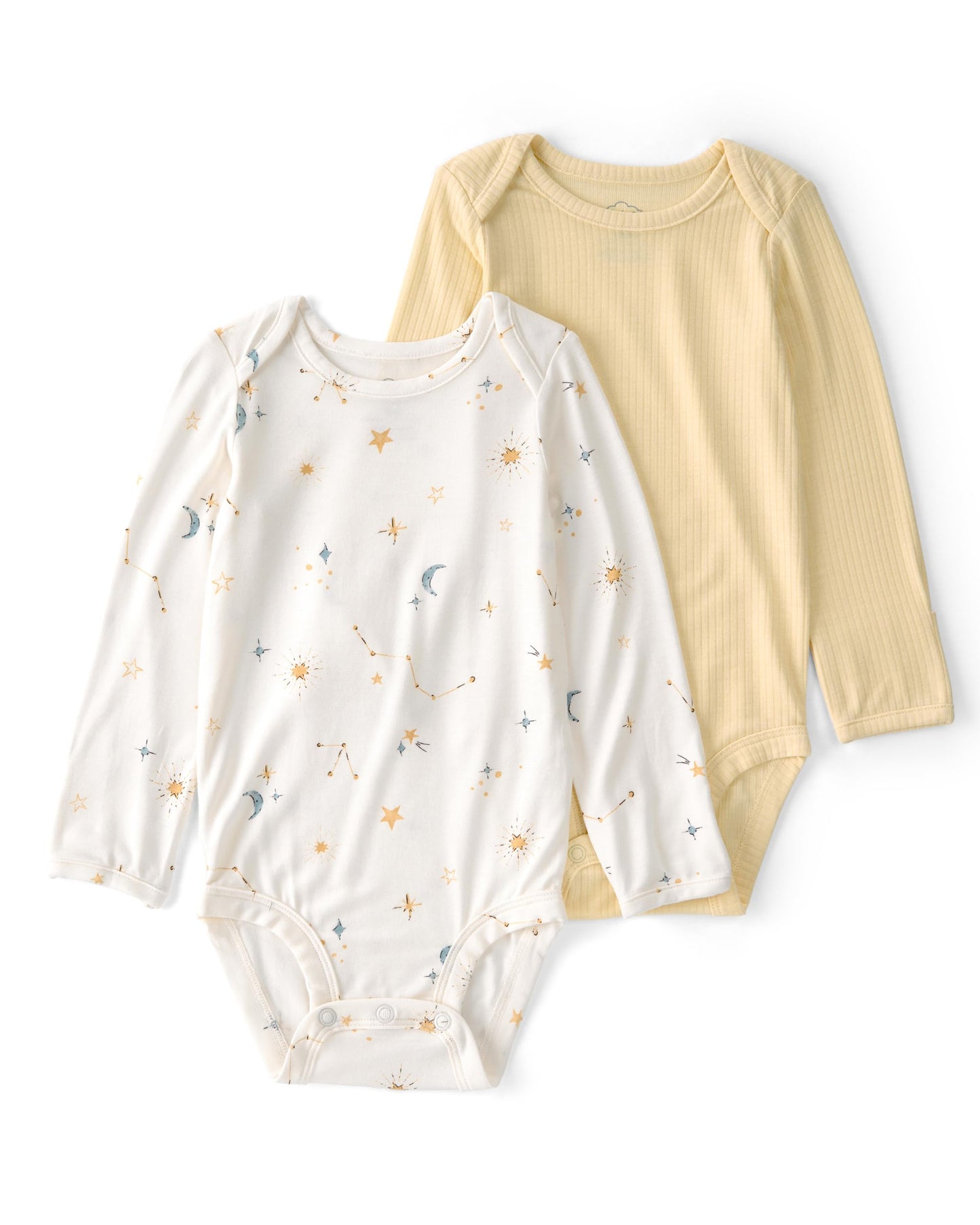 Carters Neutral PurelySoft 2-pack Long Sleeve Bodysuit, Constellation Print, 12M