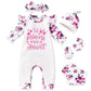 Aalizzwell Preemie Baby Girls Floral Romper Infant Jumpsuit Fall Winter Clothes Premature Coming Home Outfit Princess Arrived Fl