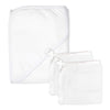 HonestBaby unisex baby 3-Piece Organic Cotton Hooded Towel & Washcloth Set Bandana, Bright White, One Size US