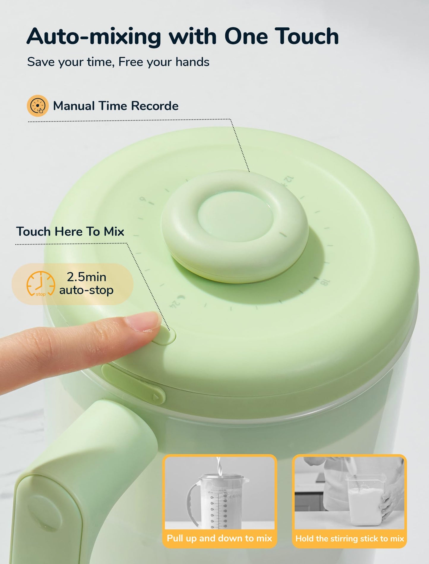 Electric Formula Pitcher, 36 Oz Baby Formula Mixing Pitcher, Automatic Baby Formula Mixer, Bidirectional Stirring Breastmilk Pit