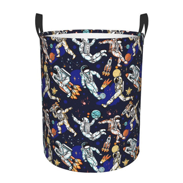 Pevtufa Astronauts In Sport Foldable Laundry Basket Organizer,Fabric Clothes Toy Storage Basket Nursery Hamper Storage Bin For H