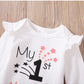 Aslaylme Baby Girl New Year Outfit Newborn 1St New Year Clothes First New Year Bodysuit (White-Long,3-6 Months)