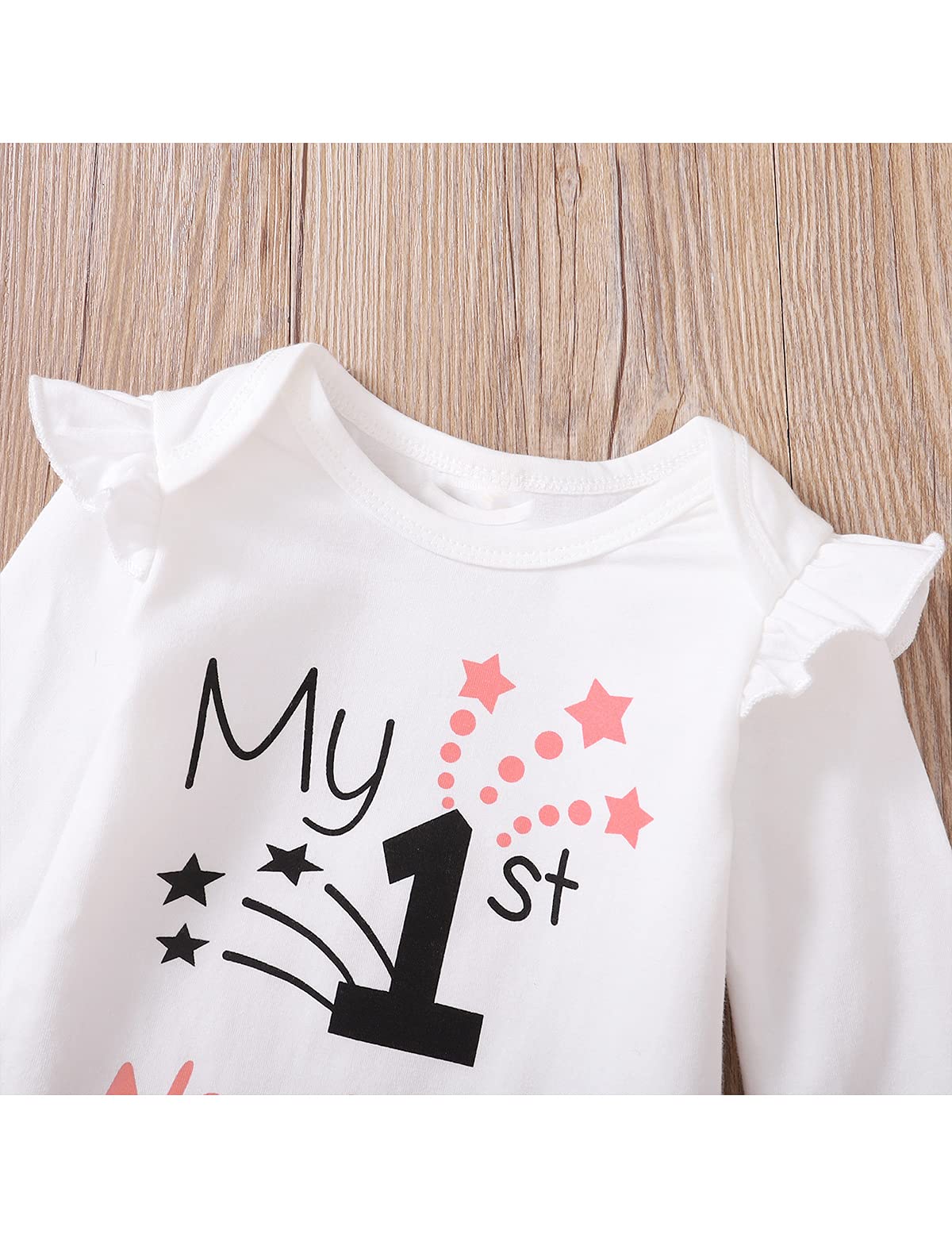 Aslaylme Baby Girl New Year Outfit Newborn 1St New Year Clothes First New Year Bodysuit (White-Long,3-6 Months)