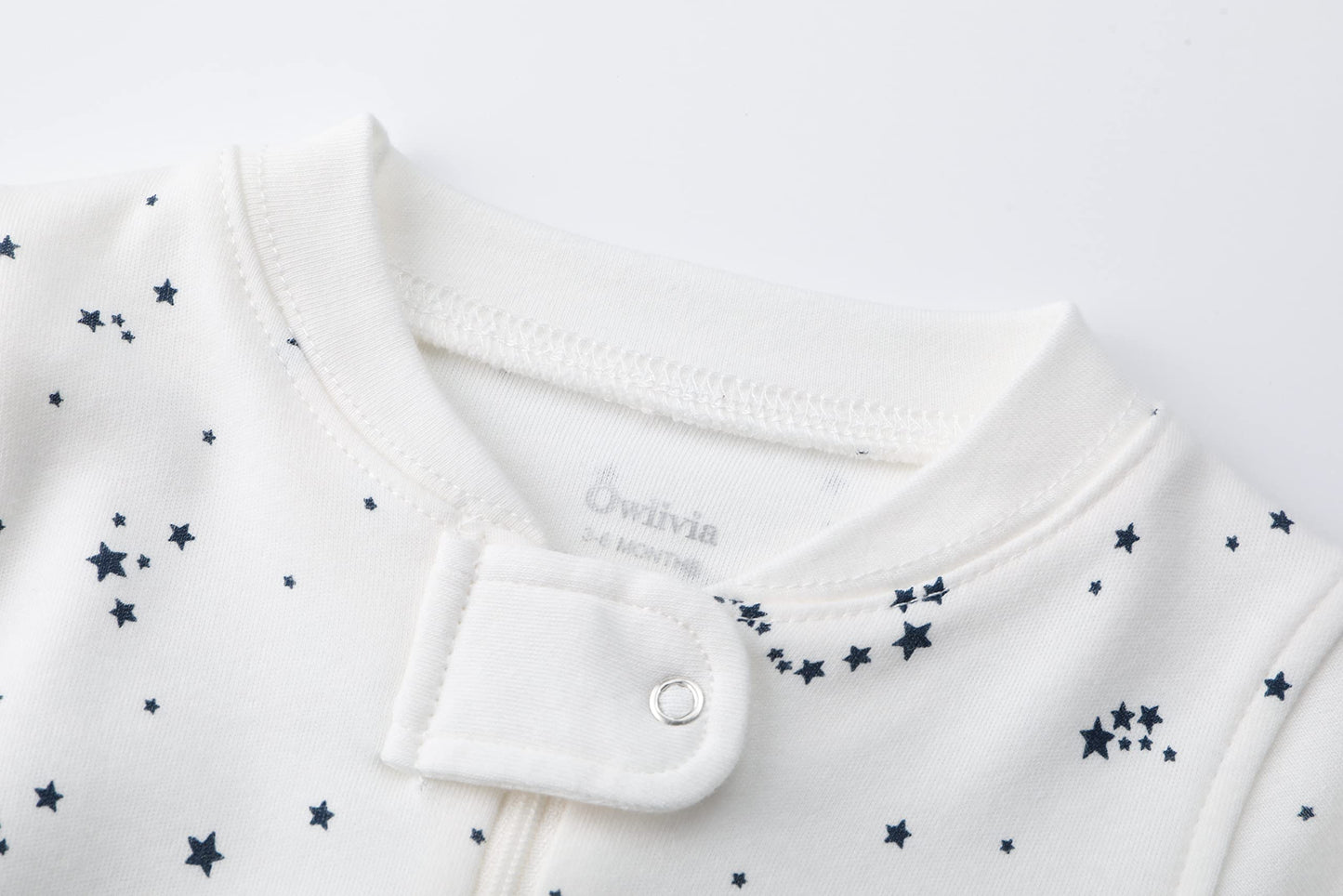 Owlivia Organic Cotton Baby Boy Girl Zip Up Sleep N Play, Footless, Long Sleeve(6-12 Months, Gray Melange & Blue Star)