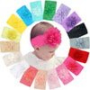 C  LLOT 18Pcs Baby Girls Headbands Tulle Hair Bows Head Wraps 3inch Chiffon Flowers Bows Soft Stretchy Turban Headbands for Newb