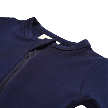 Kyte Baby Soft Bamboo Rayon Footies, Zipper Closure, 0-24 Months (0-3 Months, Navy)