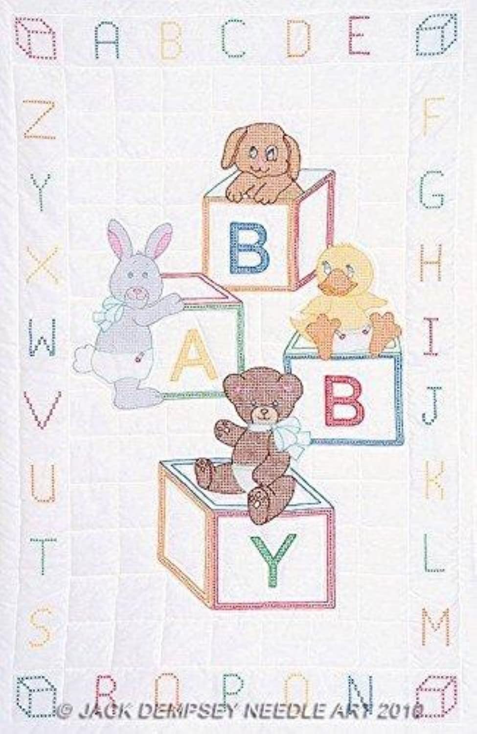 Jack Dempsey Needle Art Baby Blocks Crib Quilt Top