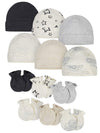 Onesies Brand Unisex Baby 12-Piece Cap and Mitten Set, Sayings Board, Newborn