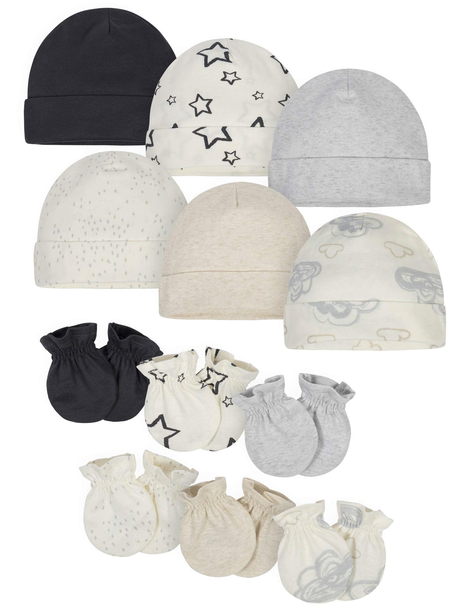 Onesies Brand Unisex Baby 12-Piece Cap And Mitten Set, Sayings Board, Newborn