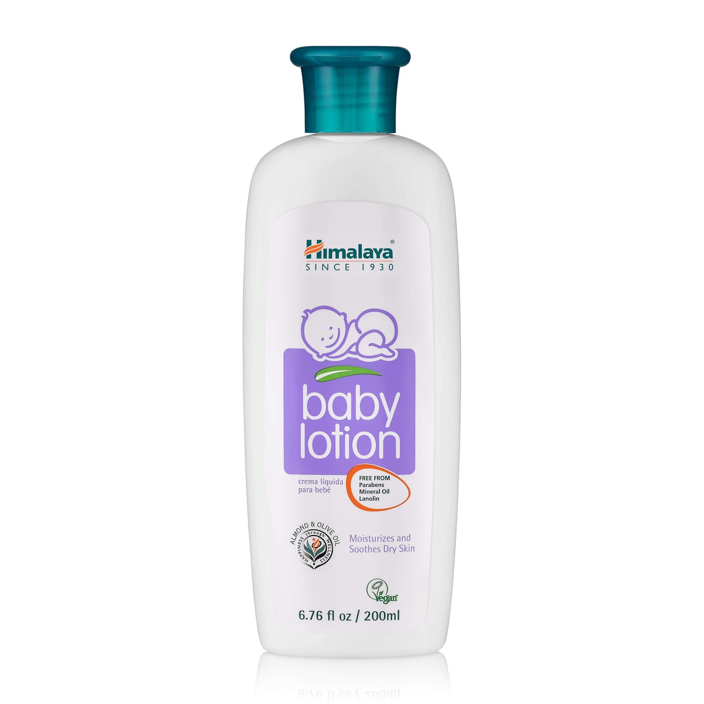 Himalaya Baby Lotion With Olive Oil And Almond Oil, Free From Parabens, Mineral Oil & Lanolin, Dermatologist Tested, 6.76 Oz (20