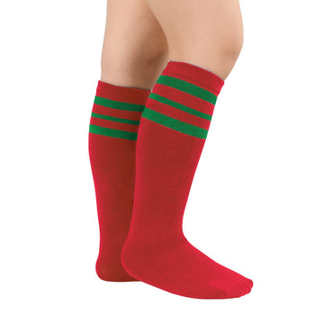 Zando Christmas Knee High Socks For Toddler Girls Kids Striped Knee Socks Boys Long Socks For Cosplay Party Holiday Christmas Tu