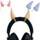 2X Demon Horns For Headset/Cosplay - Made In Usa -16 Colors Combos (Beige)