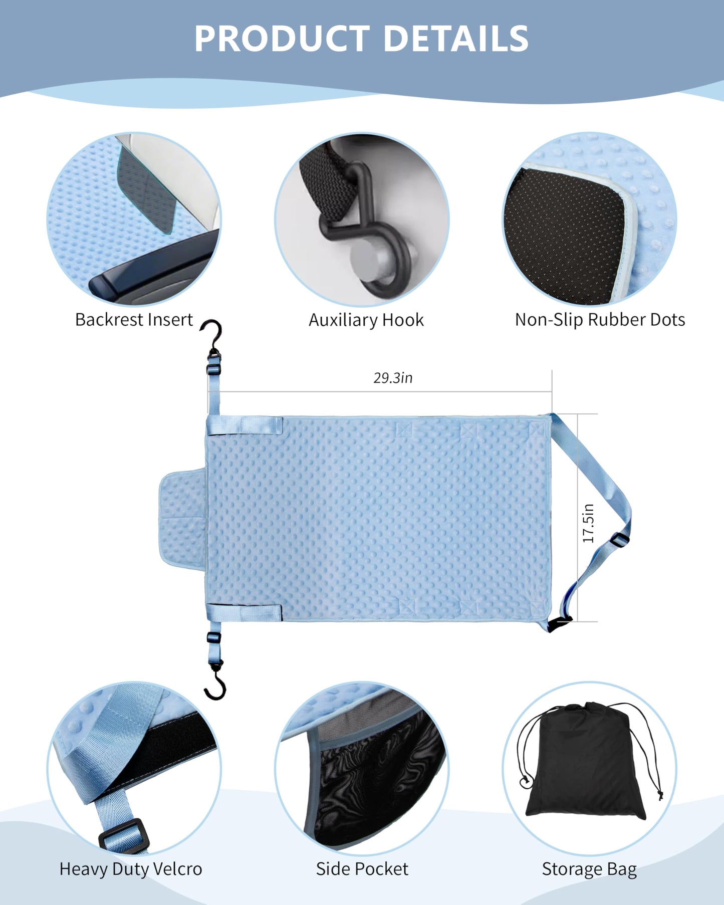 Tinlyfinly Toddler Airplane Bed, Soft Airplane Seat Extender For Kids, Baby Flight Portable Hammock Bed With Fasten Hook And Ins