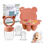 Littlesjoy Infant Baby Fruit Feeder & Food Feeder, Breast Milk Popsicle Mold For Purees, Baby Teething Relief Teether,4Pcs Self