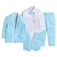 Jeetethnics Boys Blue Coat Suit Set With Waistcoat Shirt And Trousers (9109Hv)