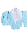 Jeetethnics Boys Blue Coat Suit Set With Waistcoat Shirt And Trousers (9109Hv)