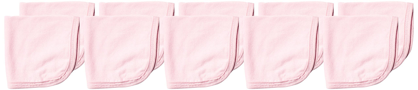 HonestBaby 10-Pack Terry Wash Cloths in Gift Box 100% Organic Cotton for Infant Baby Boys, Girls, 10-Pack Pink, One Size