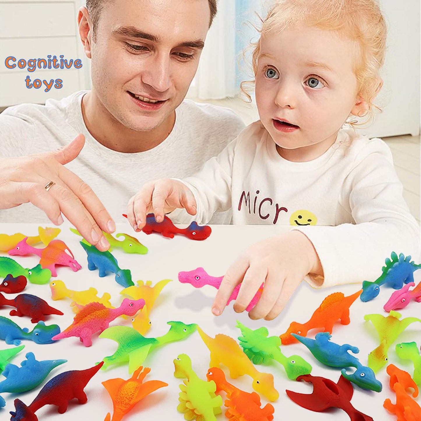 30 Pcs Slingshot Dinosaur Finger Toys, catapult toys as fun as slingshot chicken, cute shapes, more colors, Great for Flying Gam